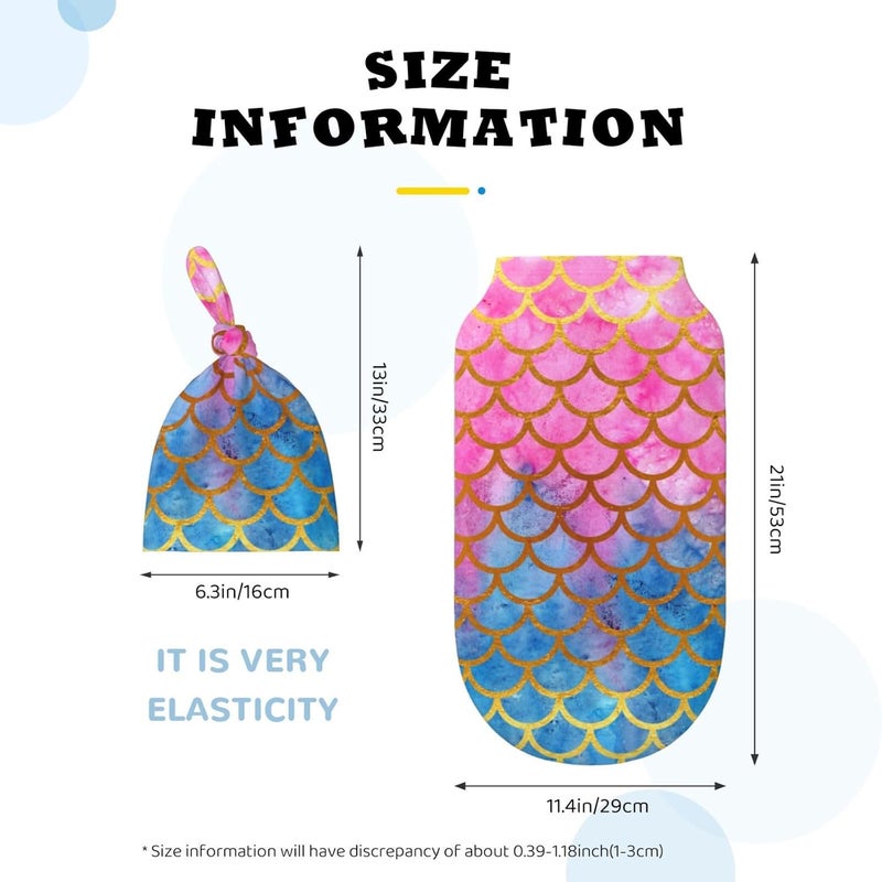 Figtihw Mermaid Swaddle Blankets Newborn Receiving Blanket Baby Swaddle Wrap Soft Sleeping Sack for Baby Girls Boys - Image 4